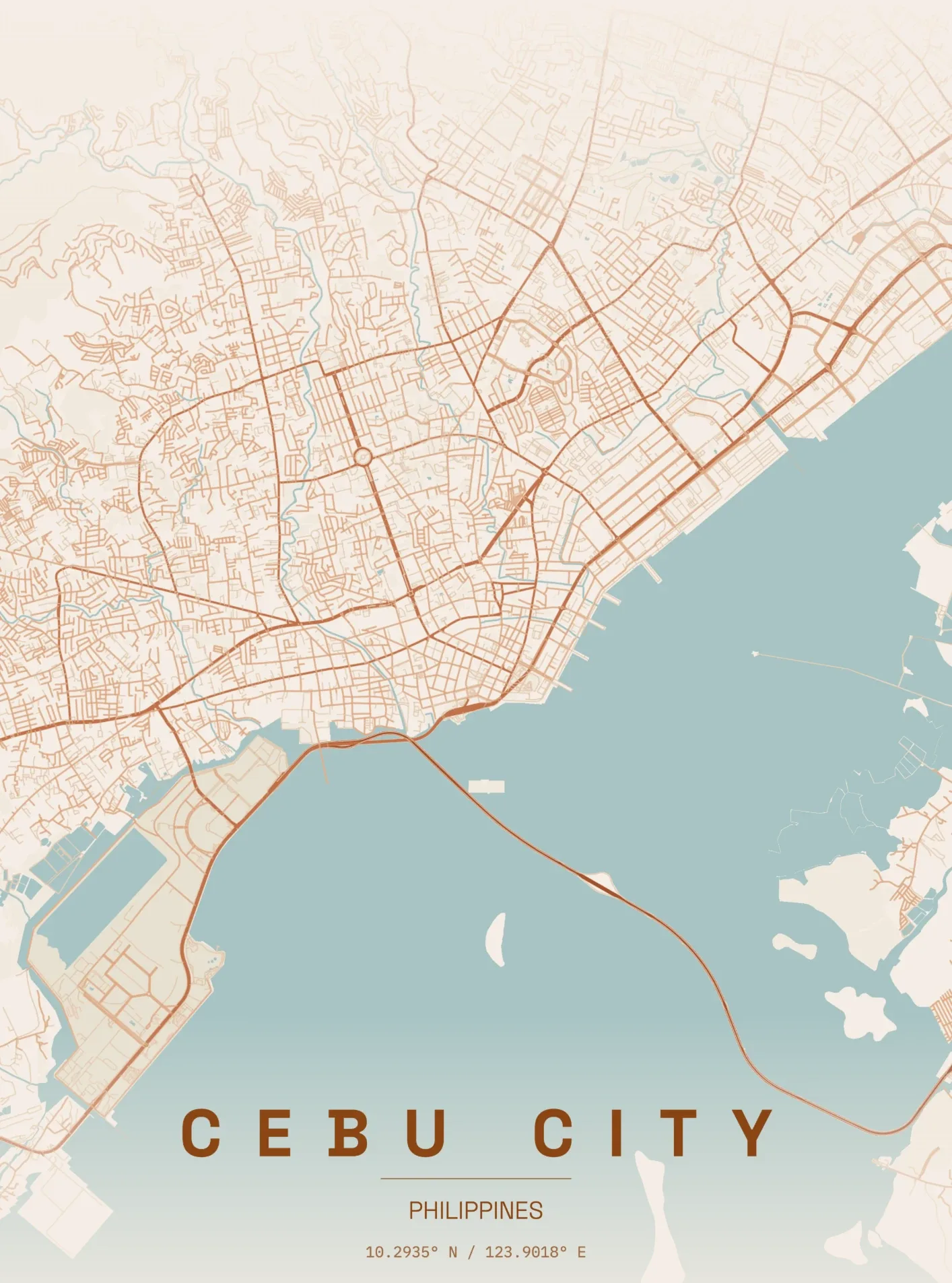 Street map of Cebu City, Philippines, where Nomad VAs is based
